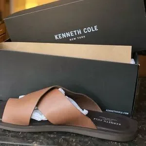 Men’s leather crosses strapped sandals for immediate sale. Kenneth Cole | Shoes | Mens Leather Crosses Strapped Sandals  main image 2